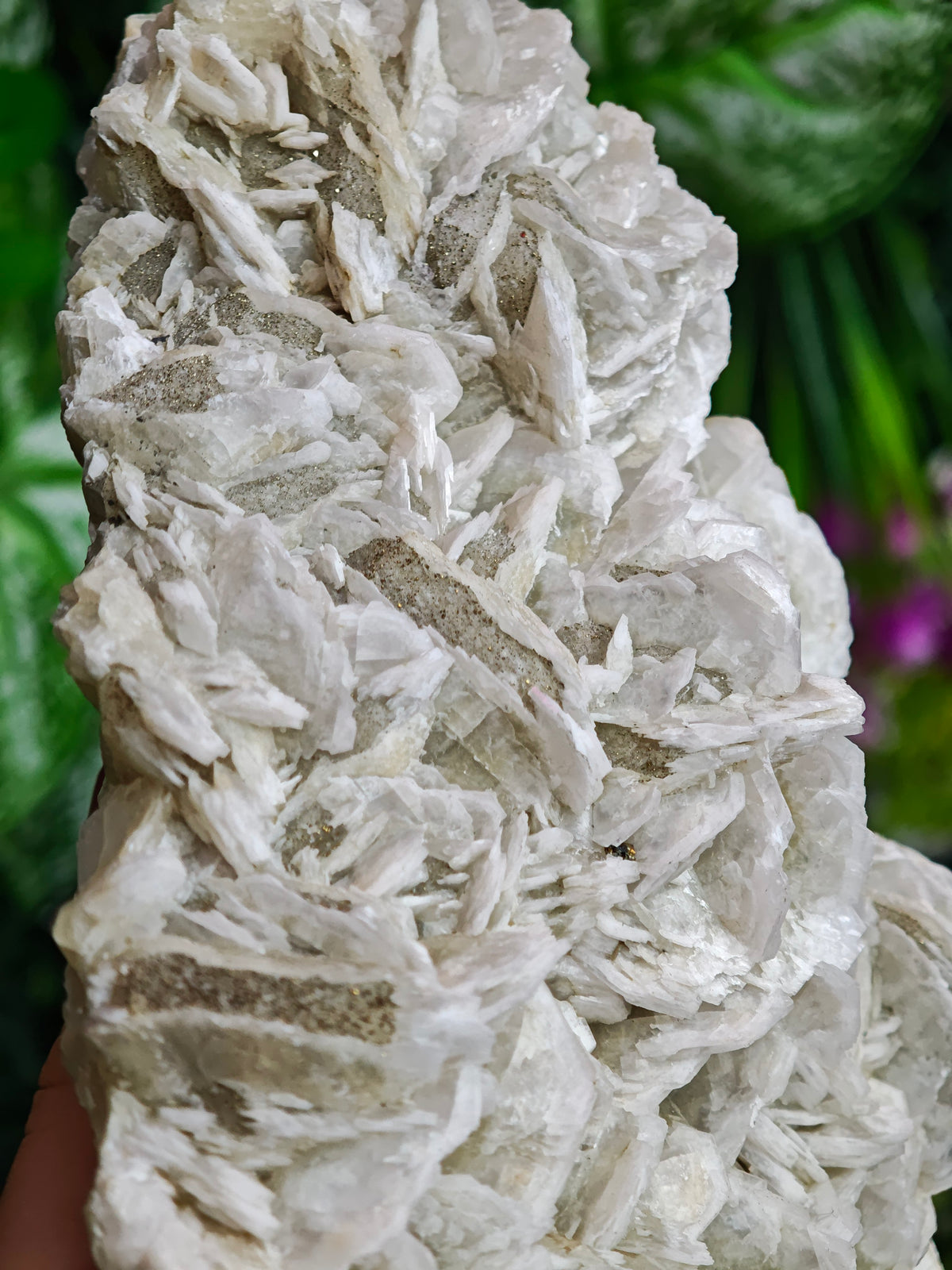 Petal Calcite with Pyrite Statement Raw Stone