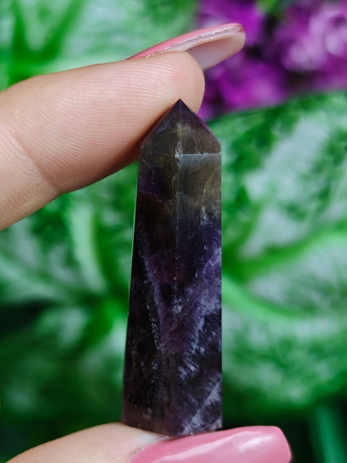 Chevron Amethyst with Smoky Quartz Towers