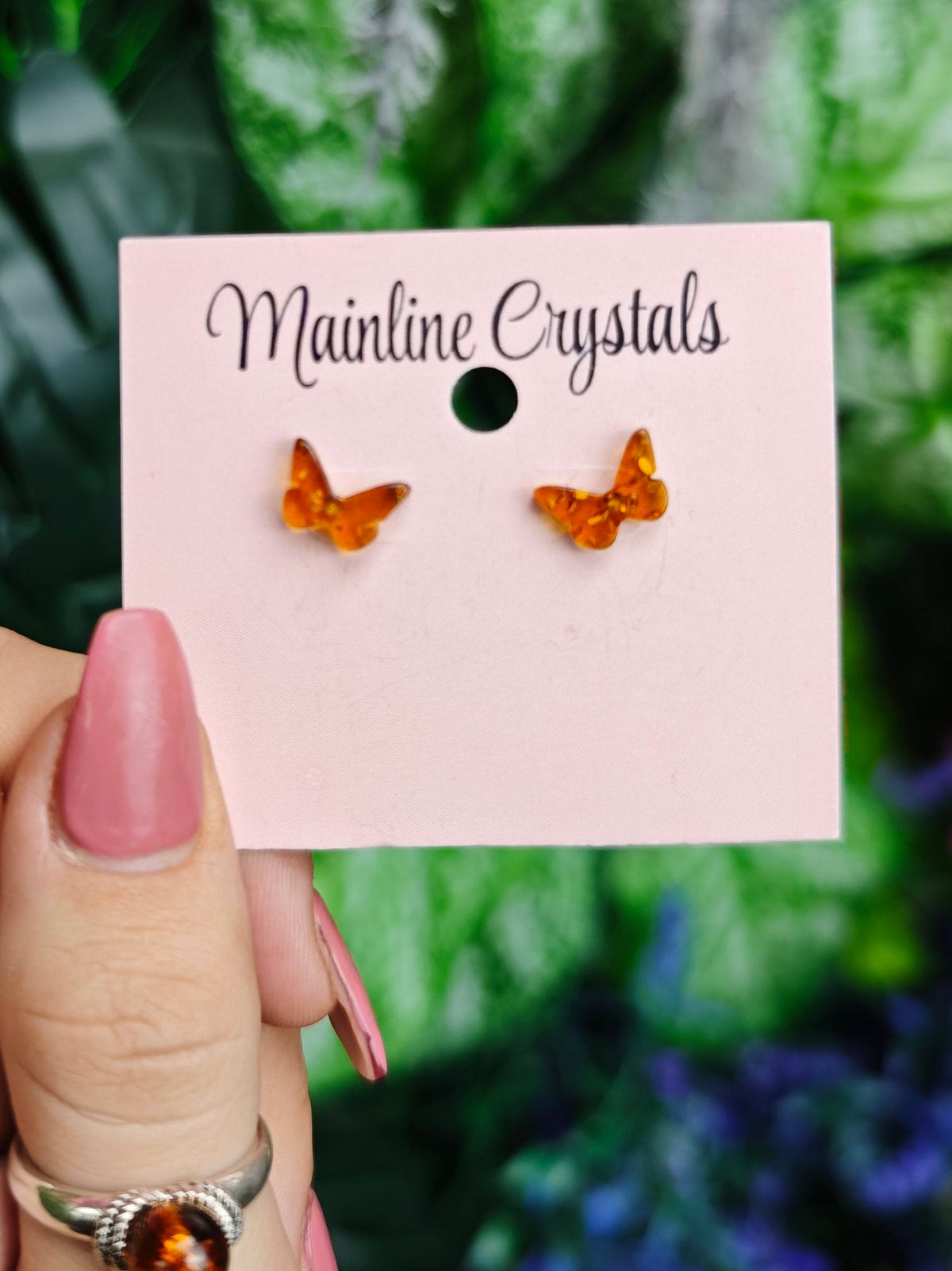 Baltic Amber Carving Sterling Silver Earrings