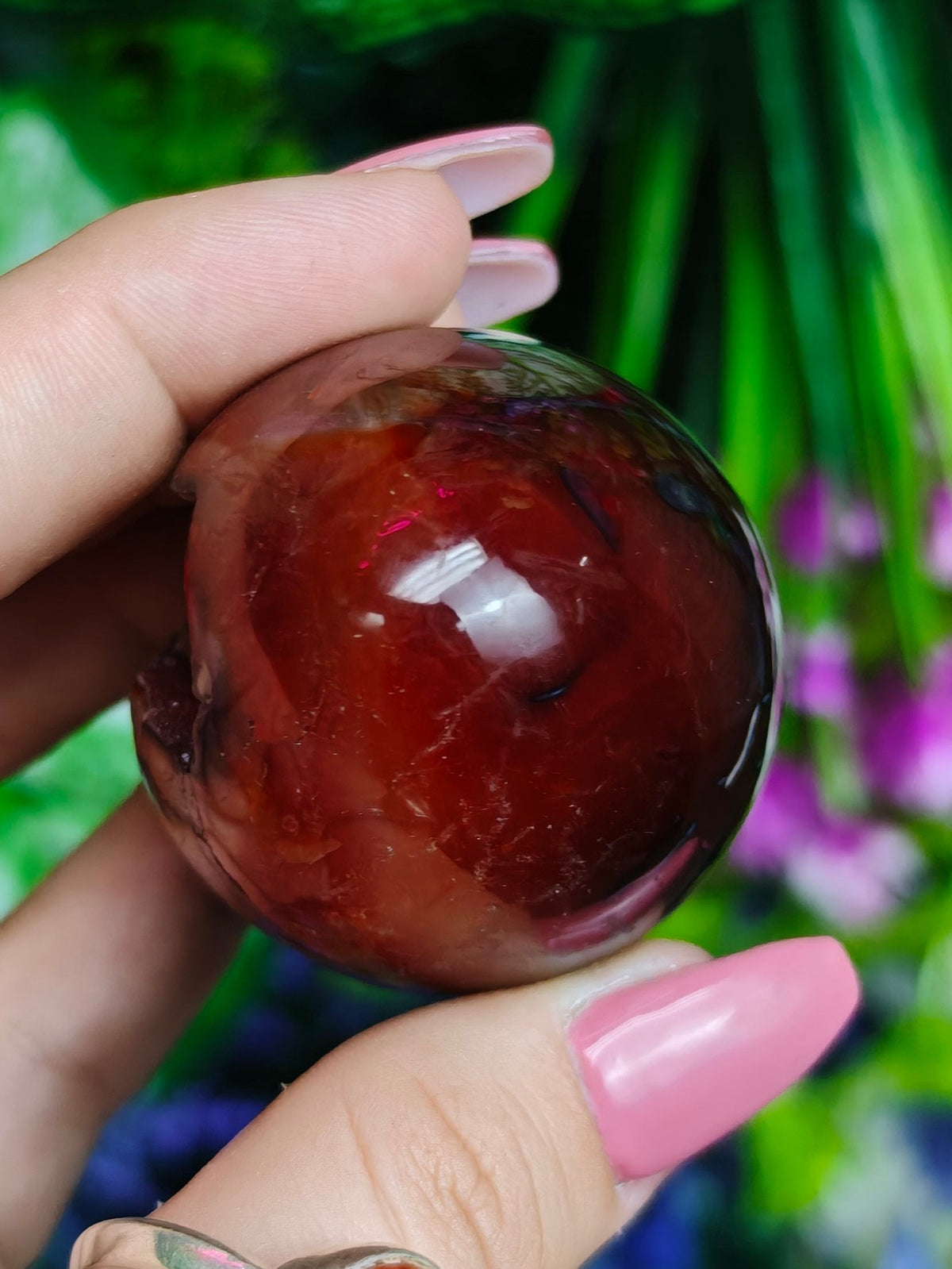 Carnelian and Orca Agate Egg
