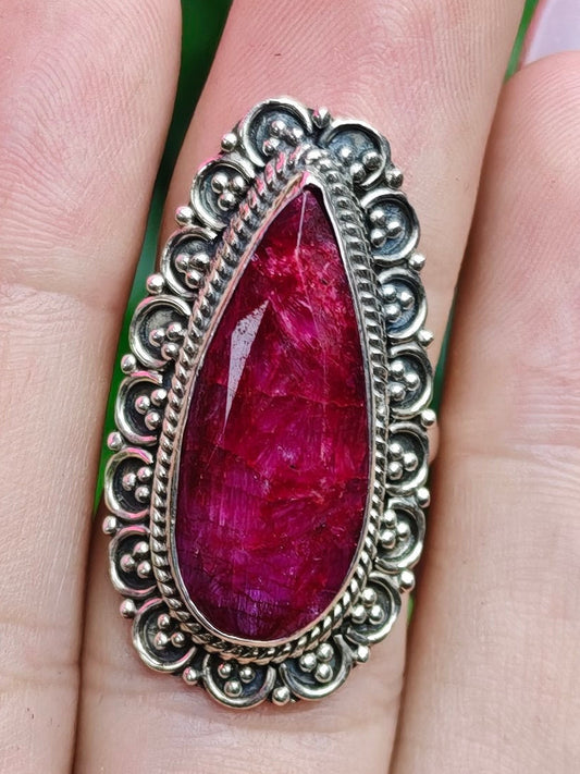 Ruby Ring Size 6.5 Sterling Silver