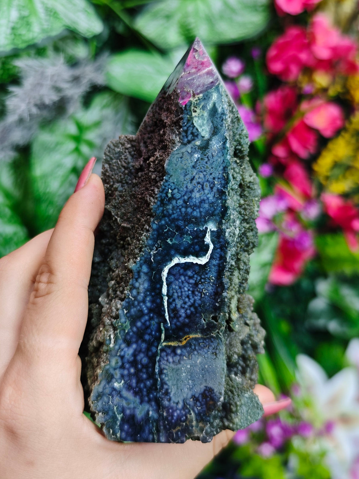 Grape Agate Half Raw Tower