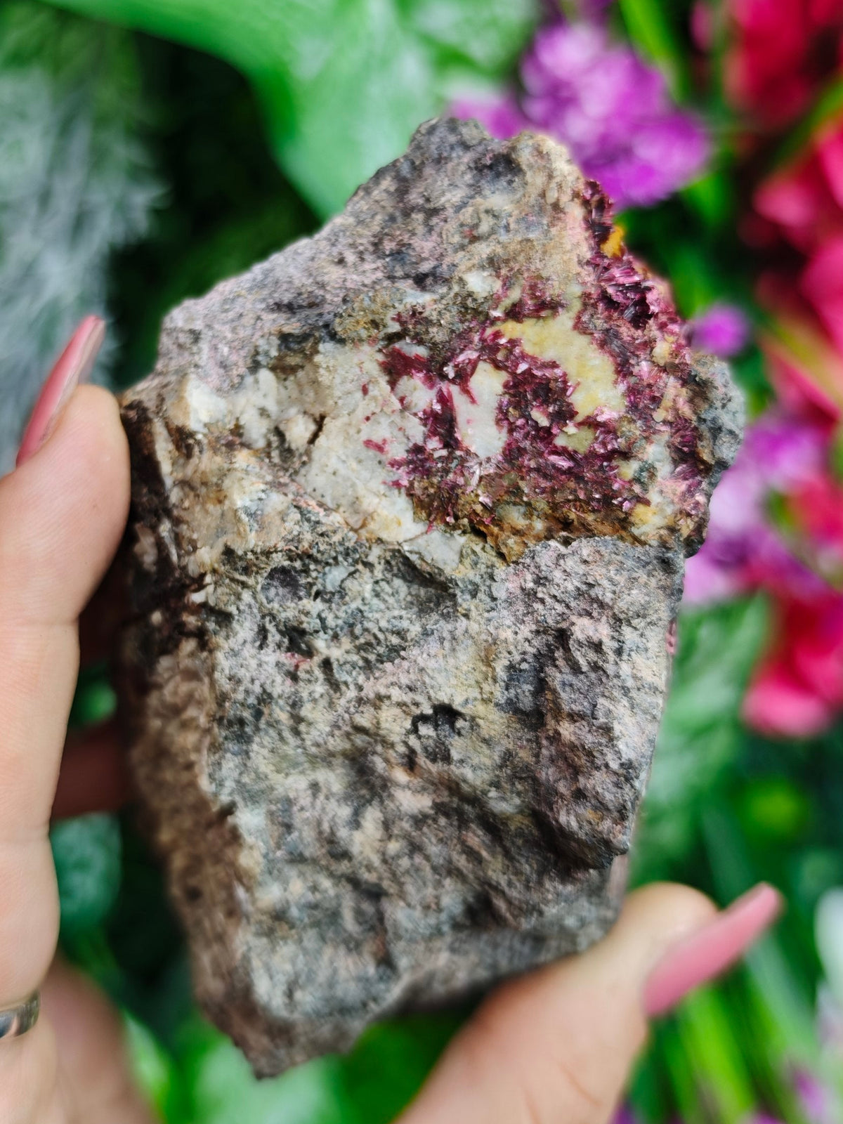Cobalto Calcite with Malachite Raw Stone