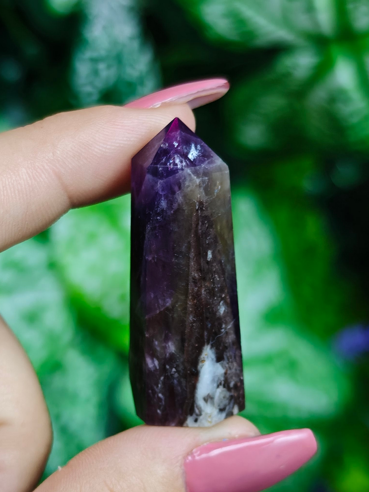 Chevron Amethyst with Smoky Quartz Towers