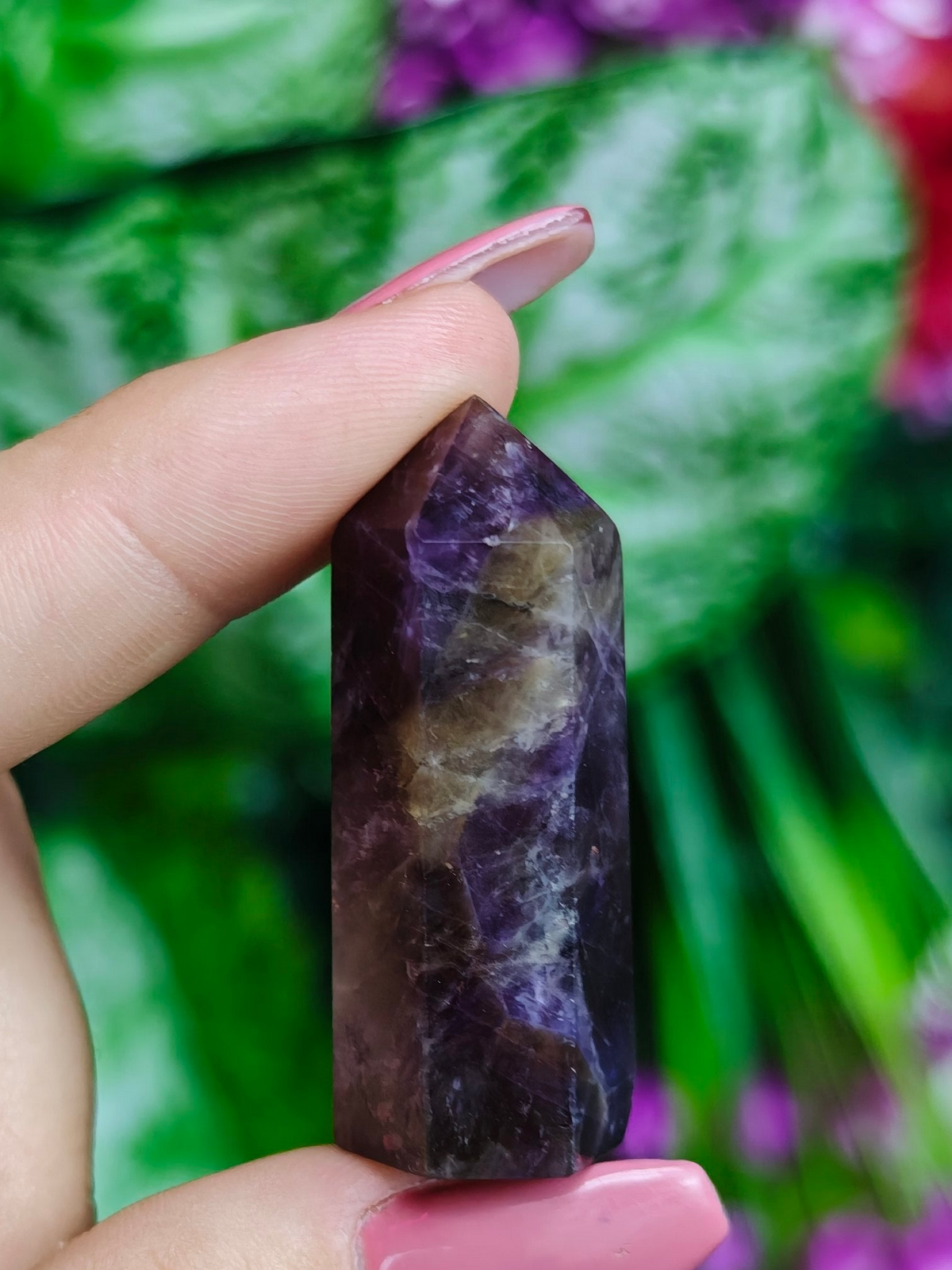 Chevron Amethyst with Smoky Quartz Towers
