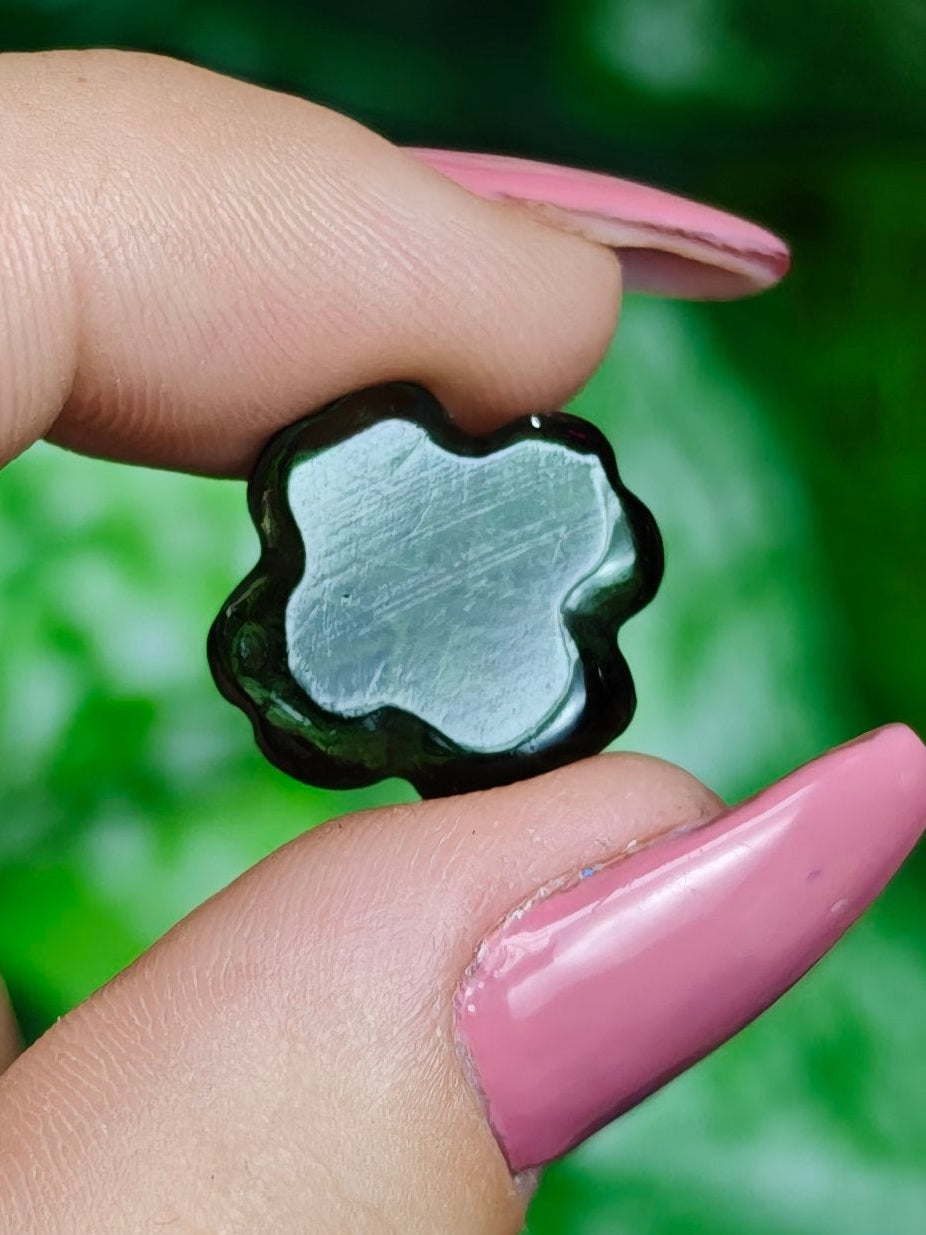 Moldavite Clover Carving