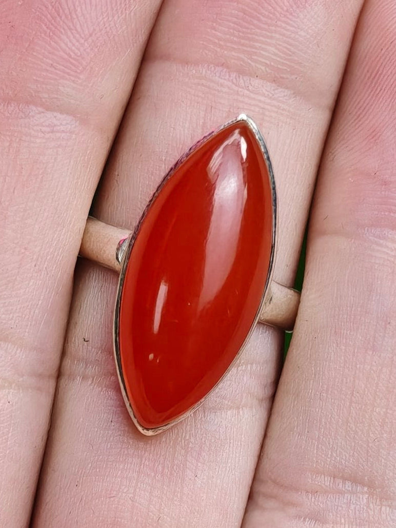Carnelian Ring Size 8 Sterling Silver