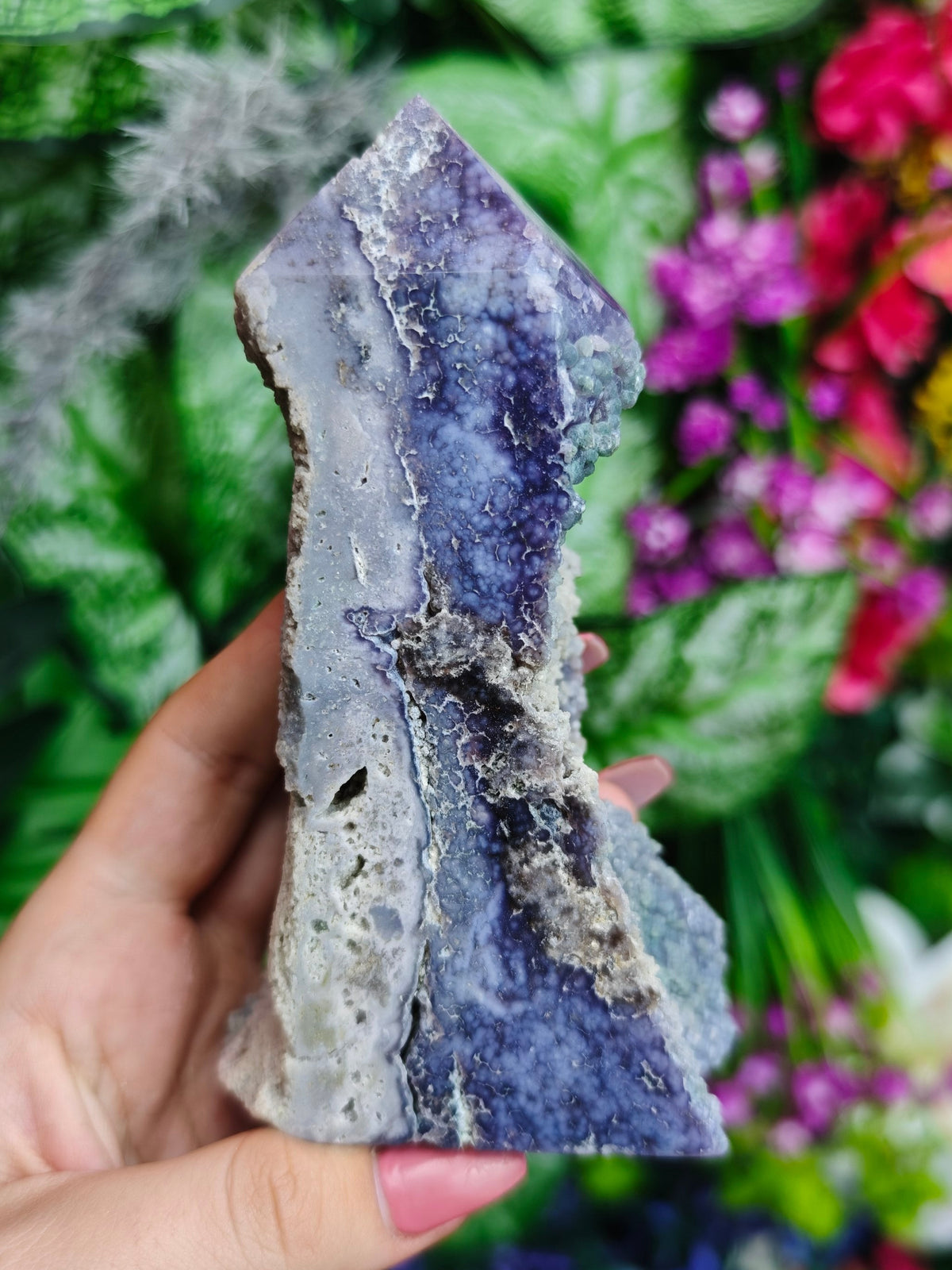 Grape Agate Half Raw Tower