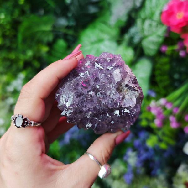 Elestial Amethyst on Fluorite Specimen