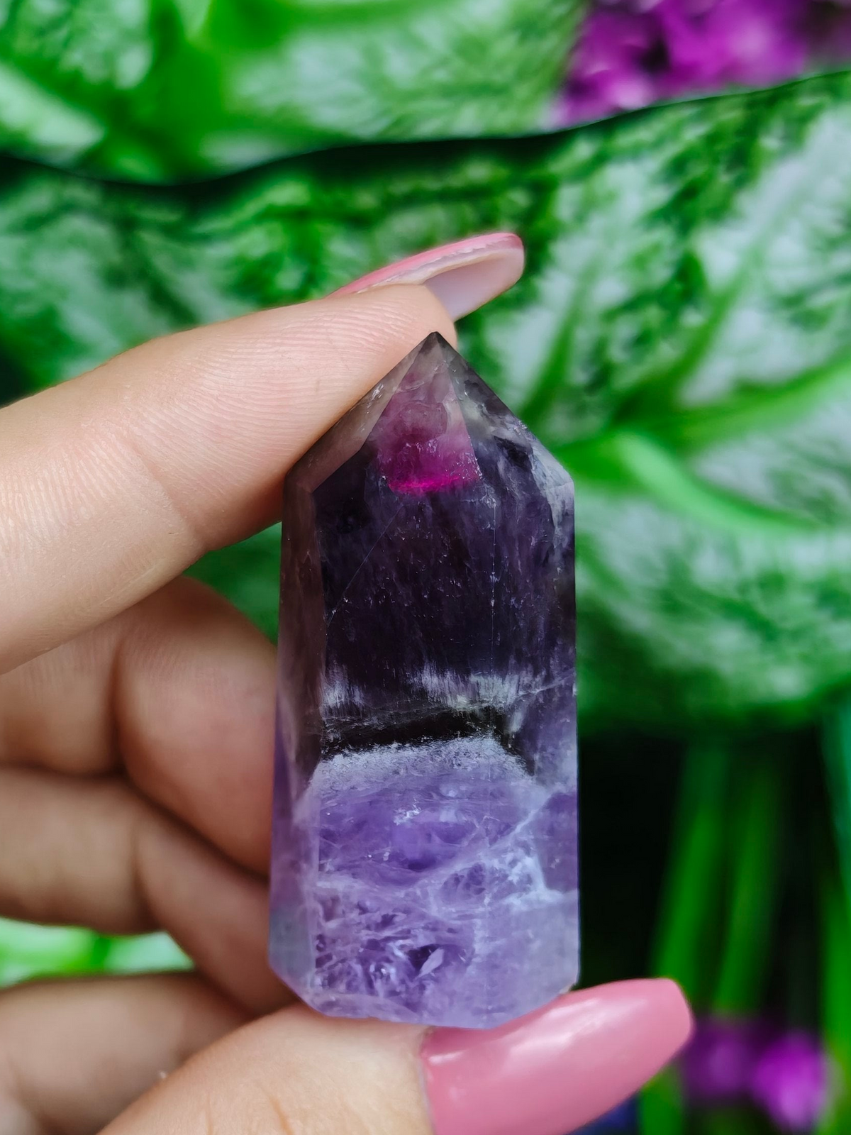 Chevron Amethyst with Smoky Quartz Towers