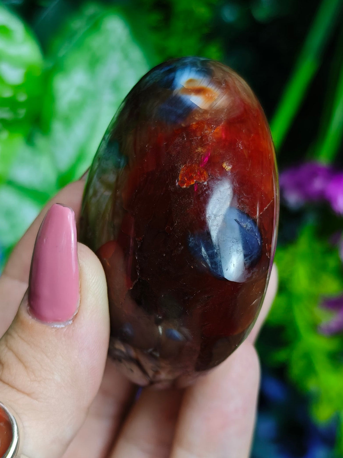Carnelian & Orca Agate Heart