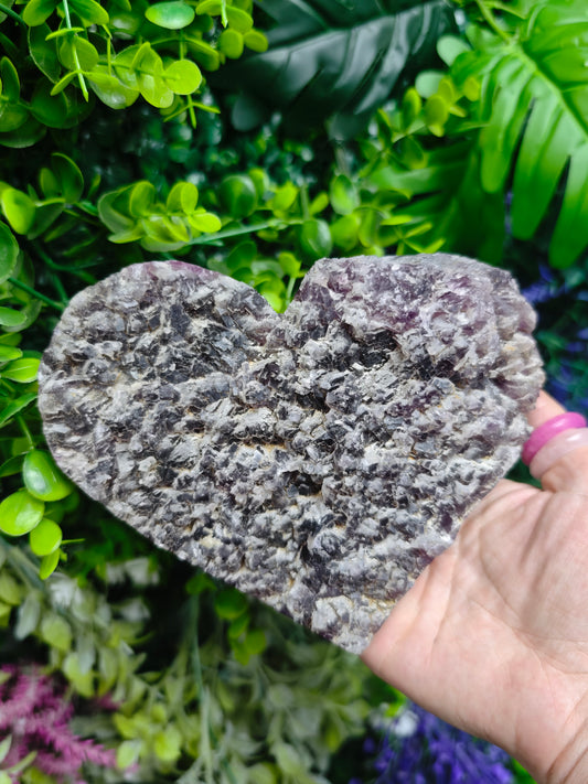 Fluorite Heart Half Raw Half Polished