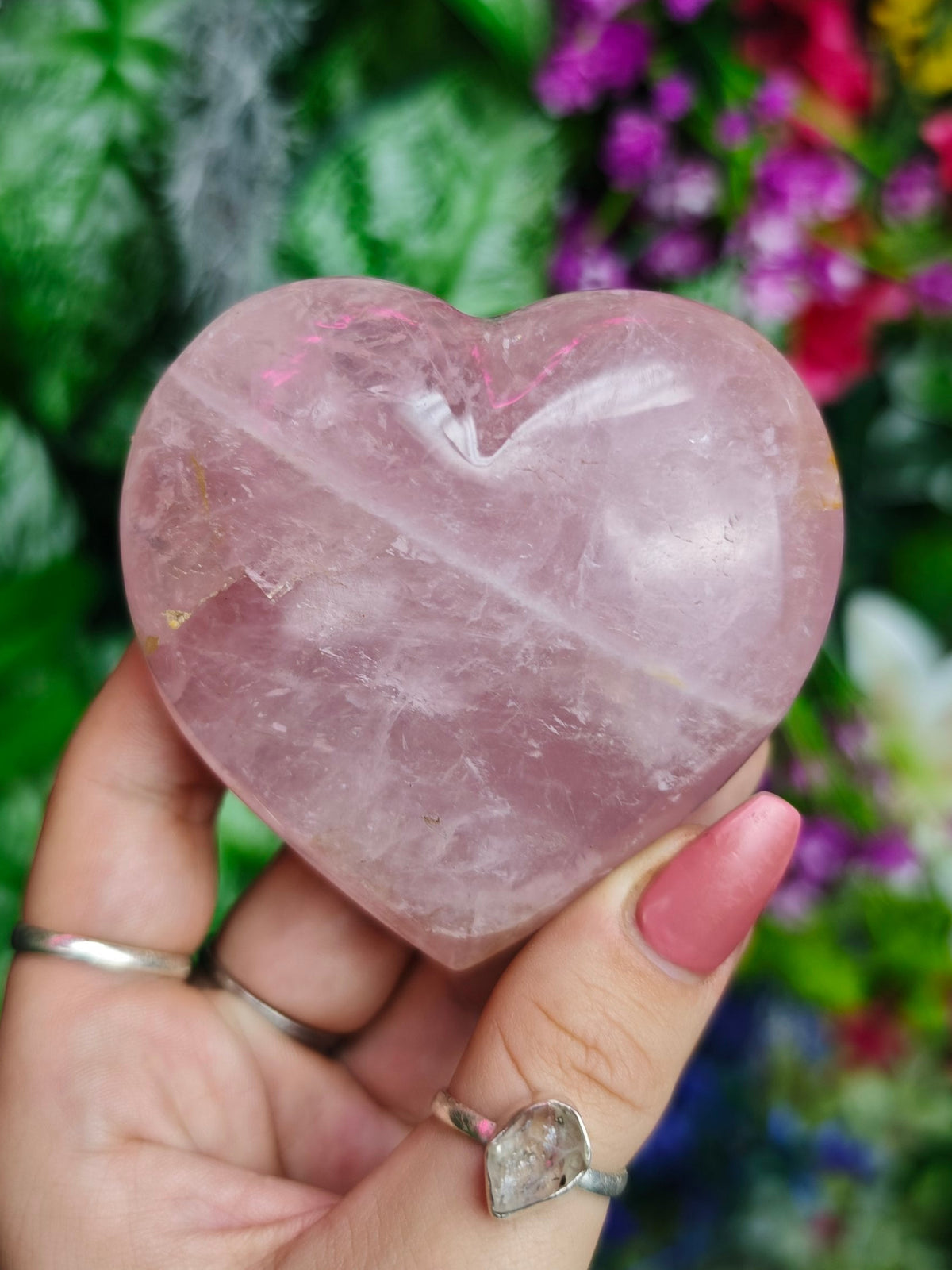 Rose Quartz Puffy Heart