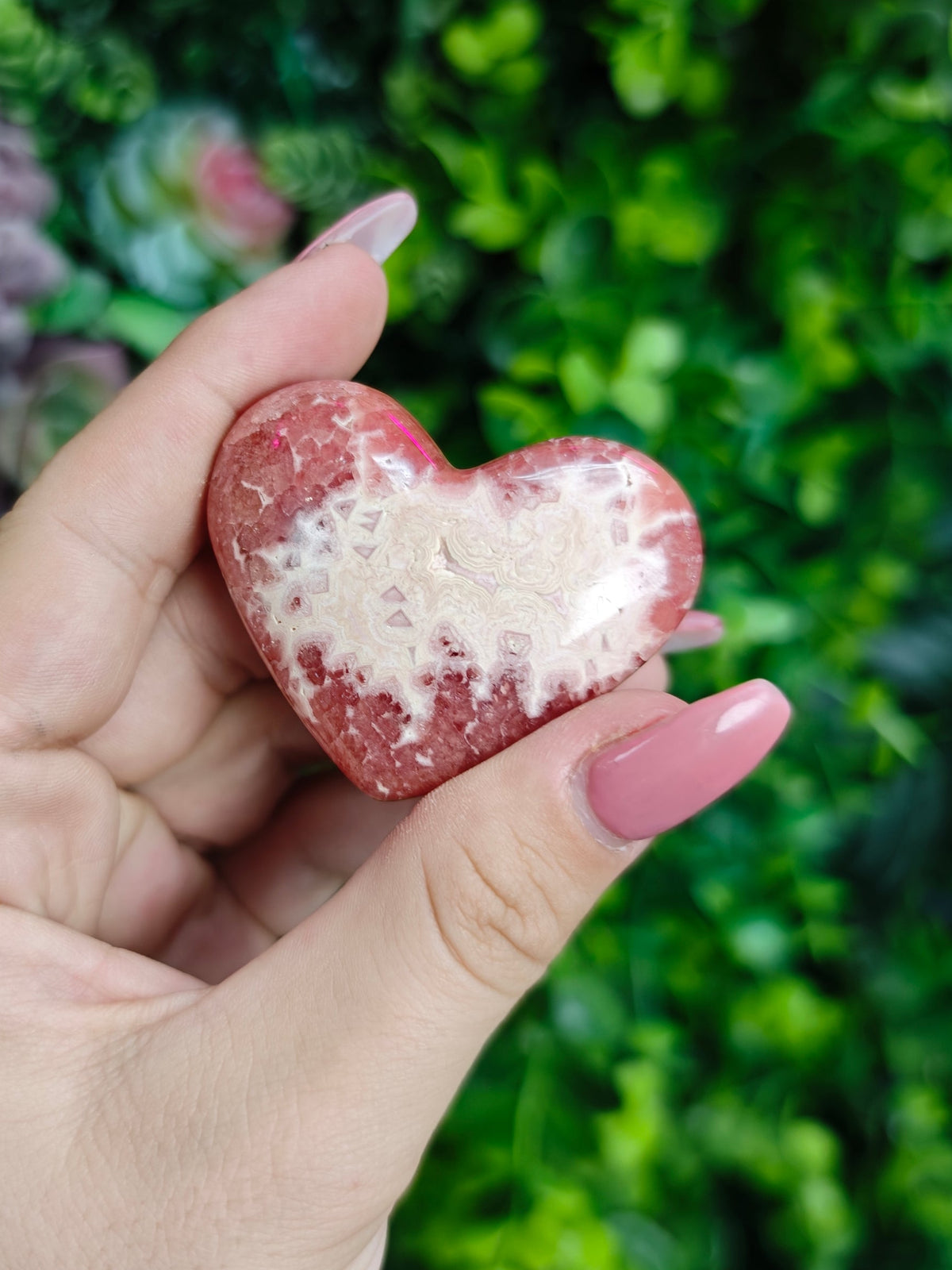 Rhodochrosite Heart Carvings