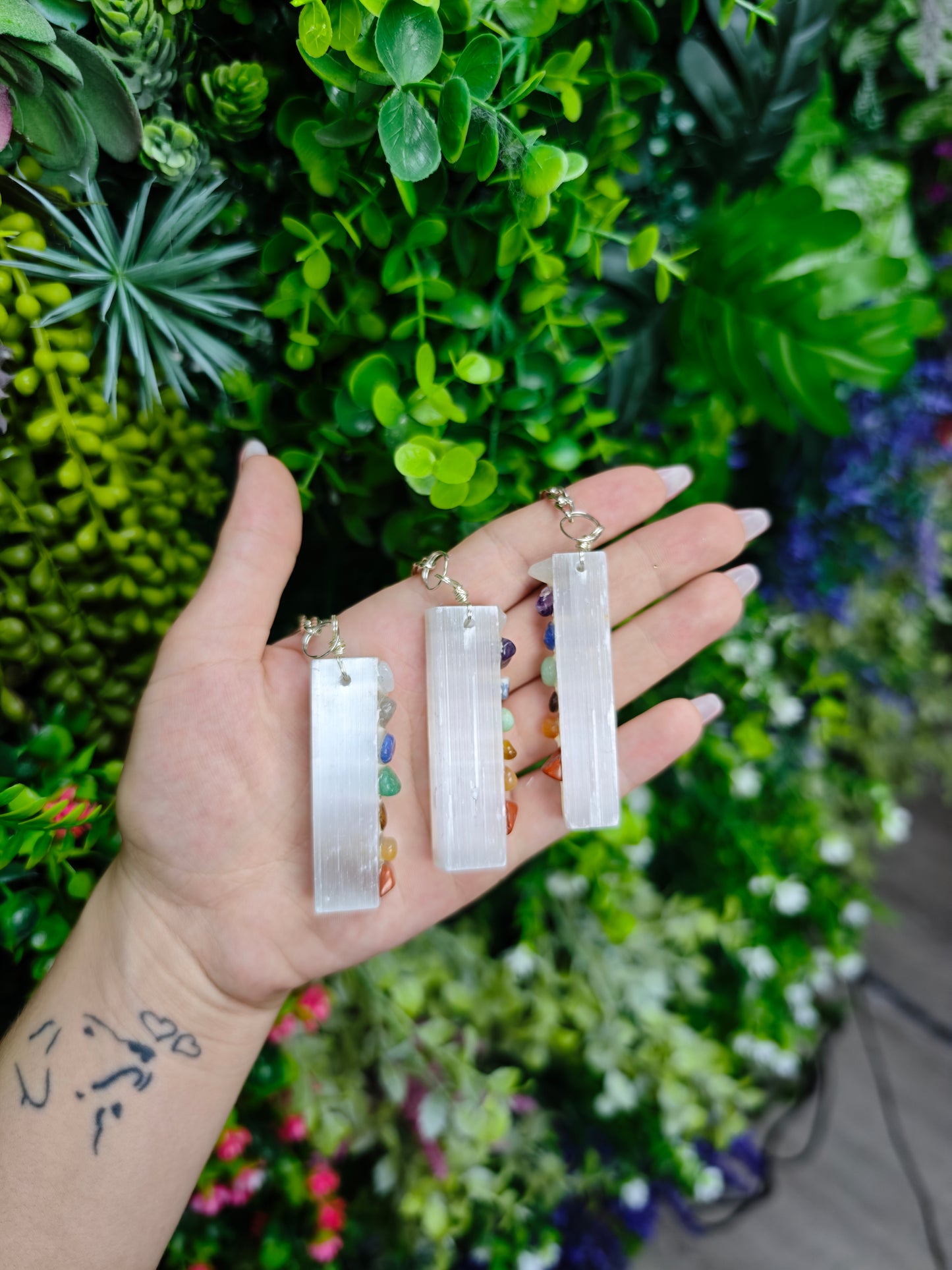 Selenite Chakra Keychain