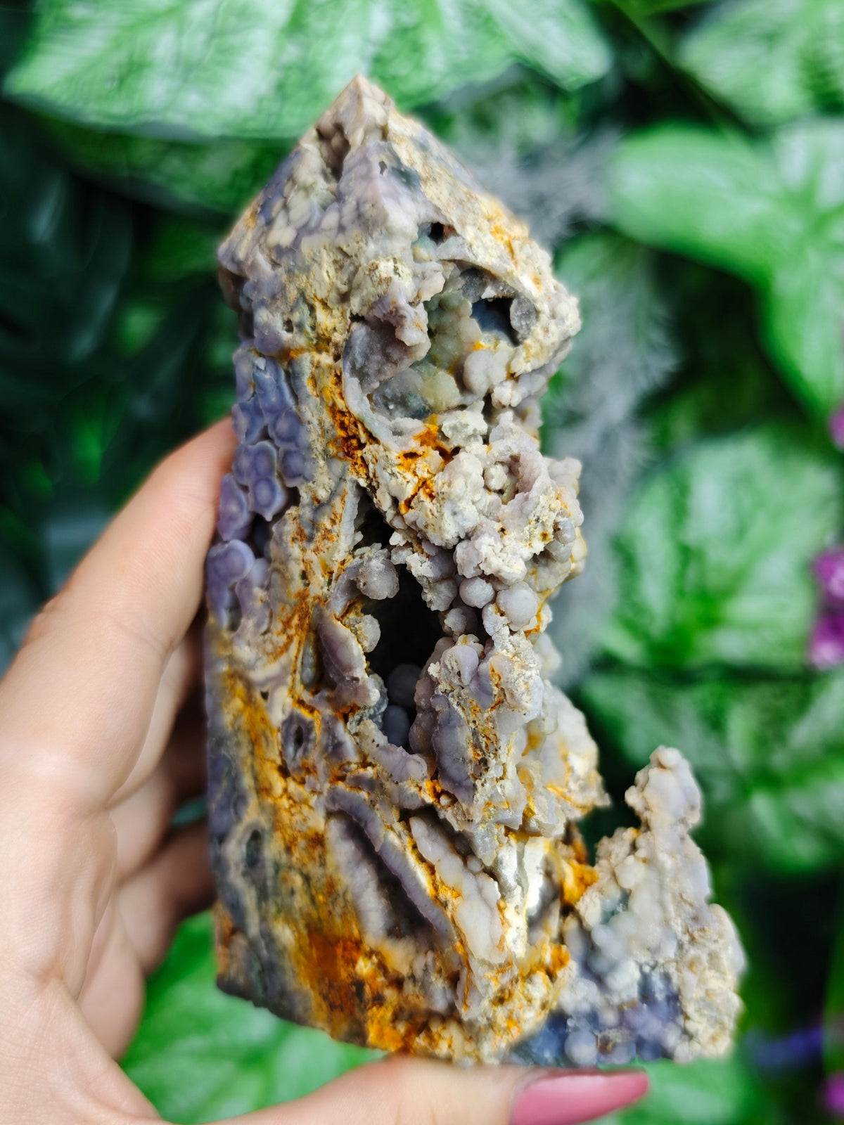 Grape Agate Half Raw Tower