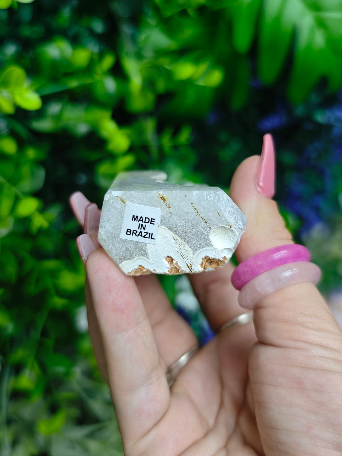 Brazilian Agate & Druzy Quartz Tower with Goethite