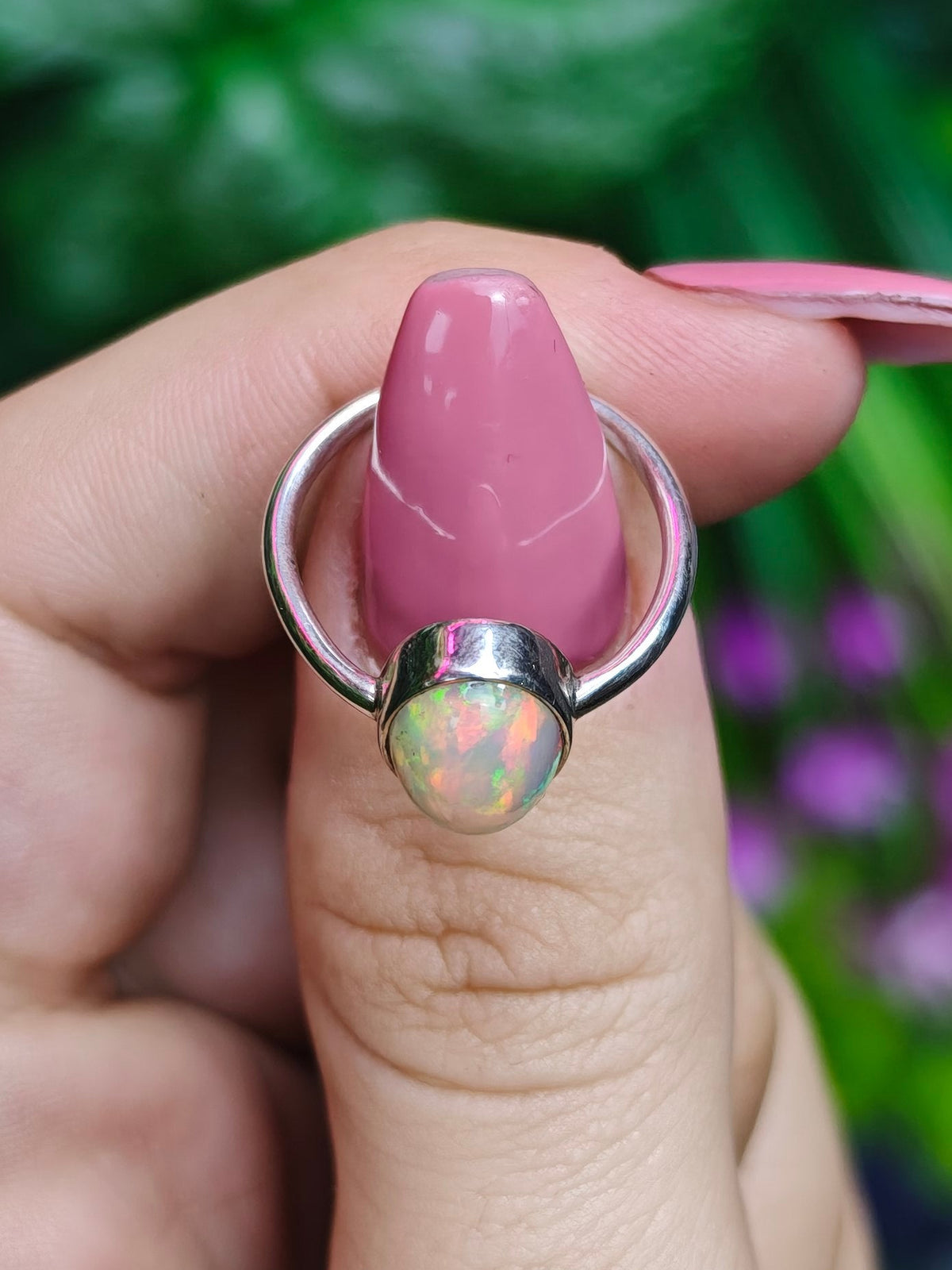 Ethiopian Opal Ring Size 6 Sterling Silver