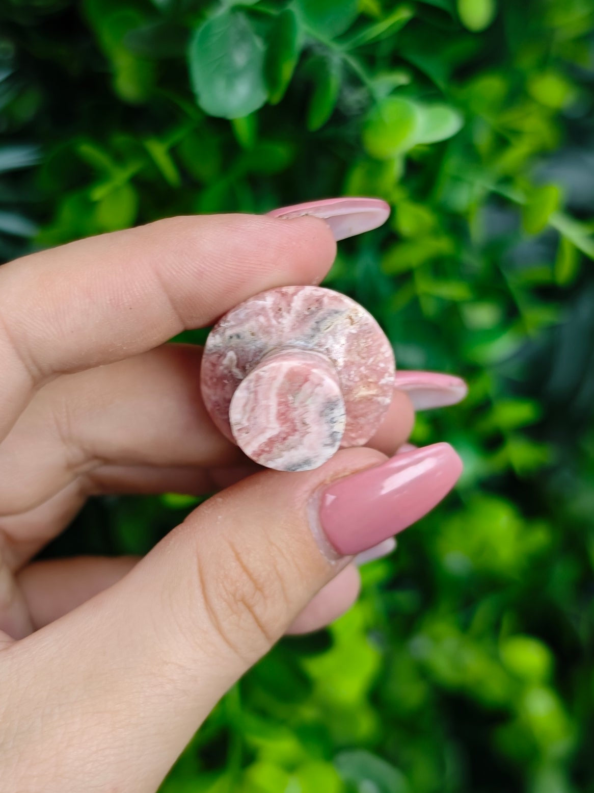 Rhodochrosite Mushroom Carving