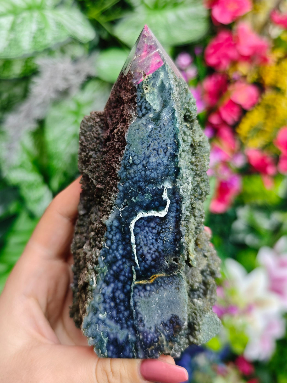 Grape Agate Half Raw Tower