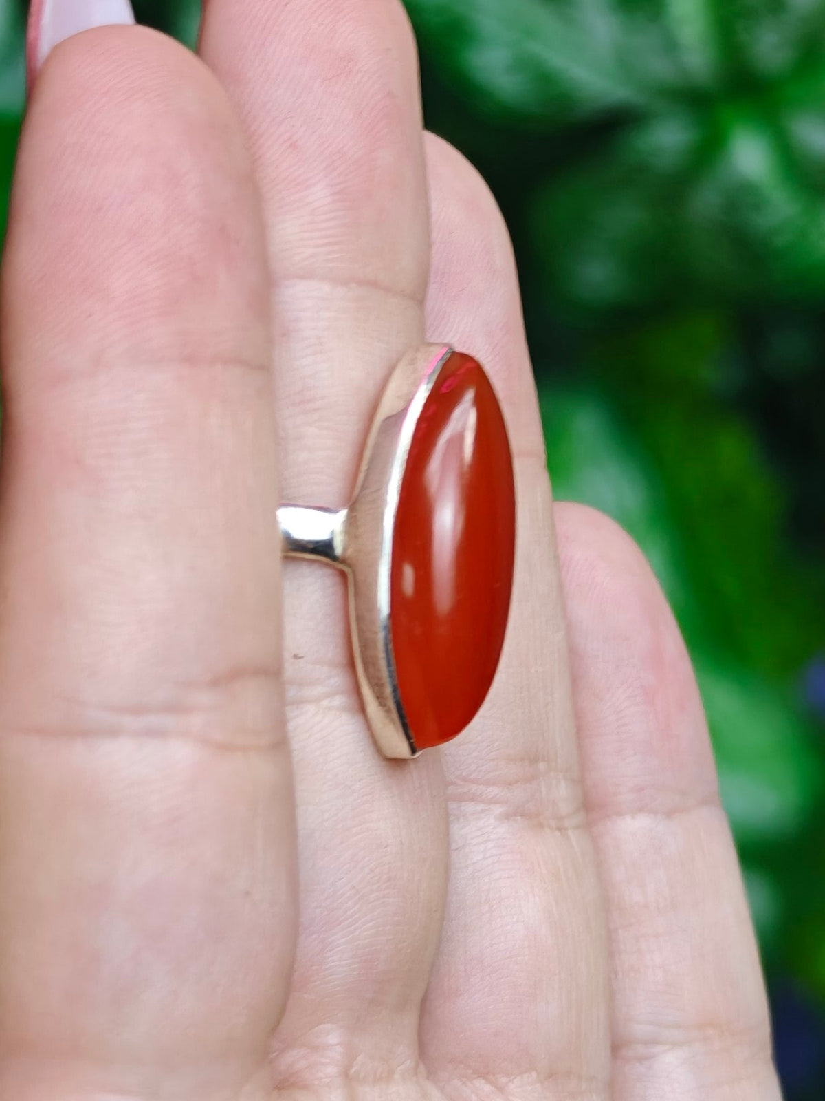 Carnelian Ring Size 8 Sterling Silver