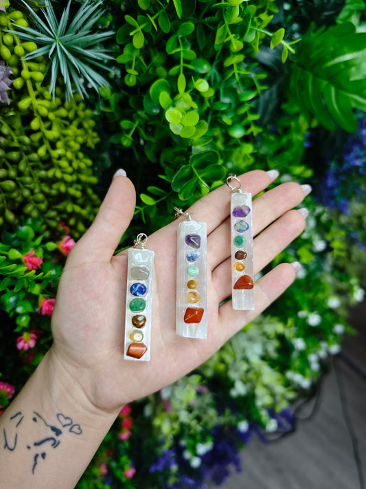 Selenite Chakra Keychain