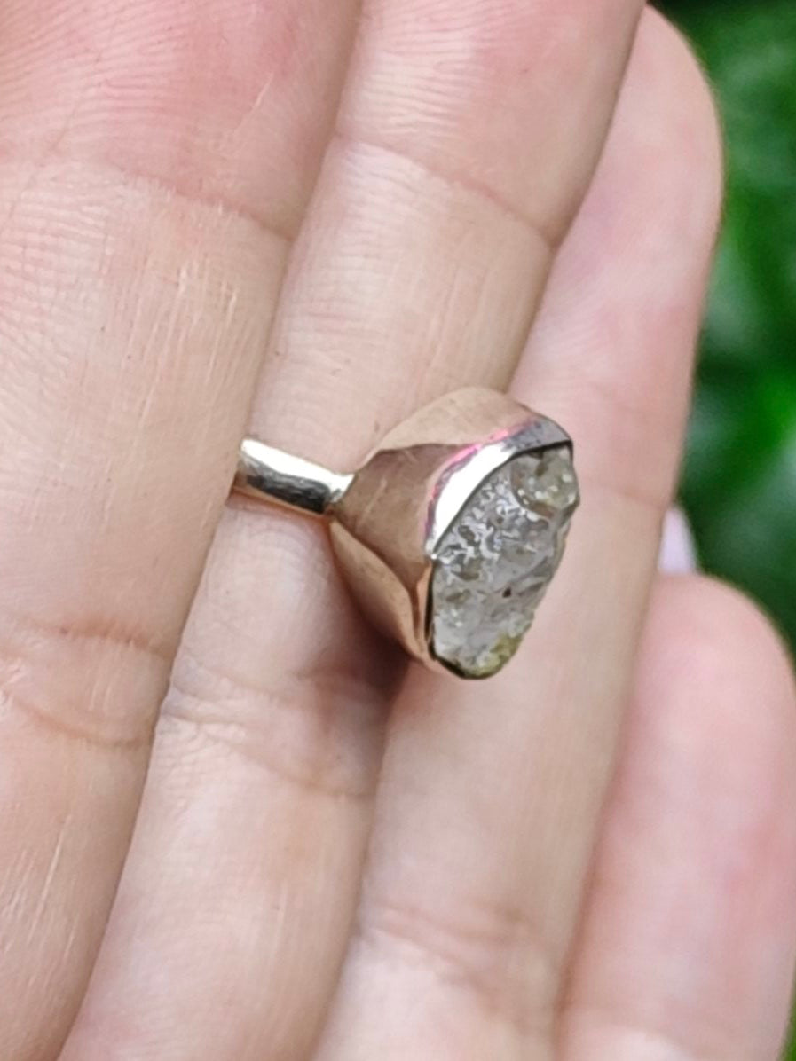 Herkimer Diamond Ring Size 6 Sterling Silver