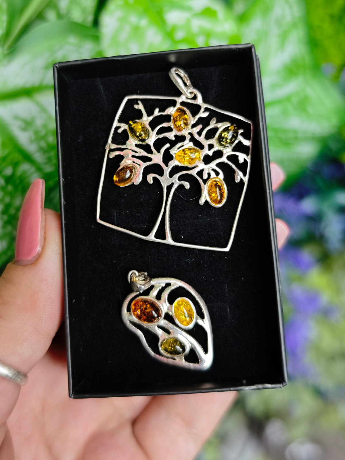 Baltic Amber Sterling Silver Pendants