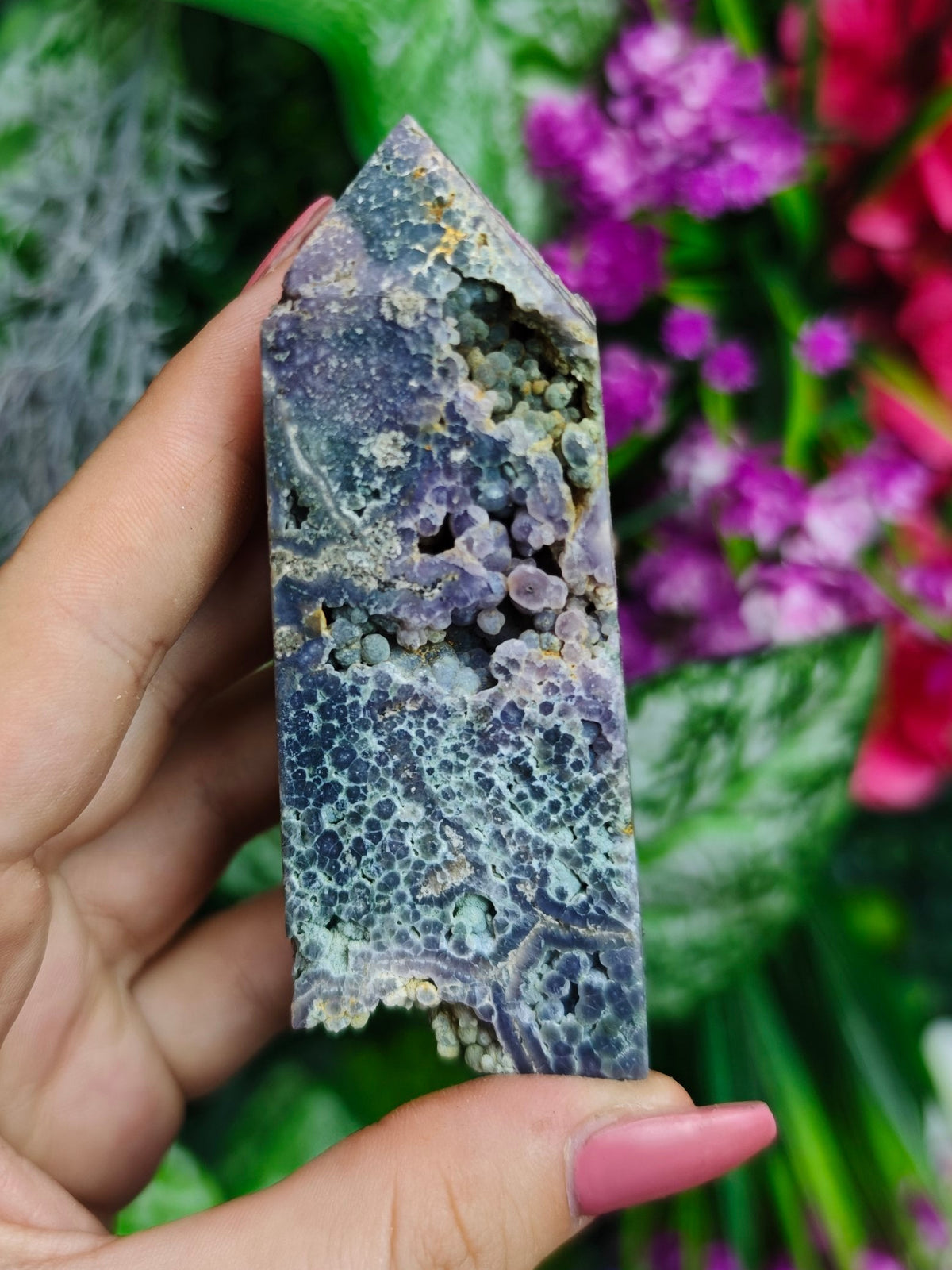Grape Agate Half Raw Tower