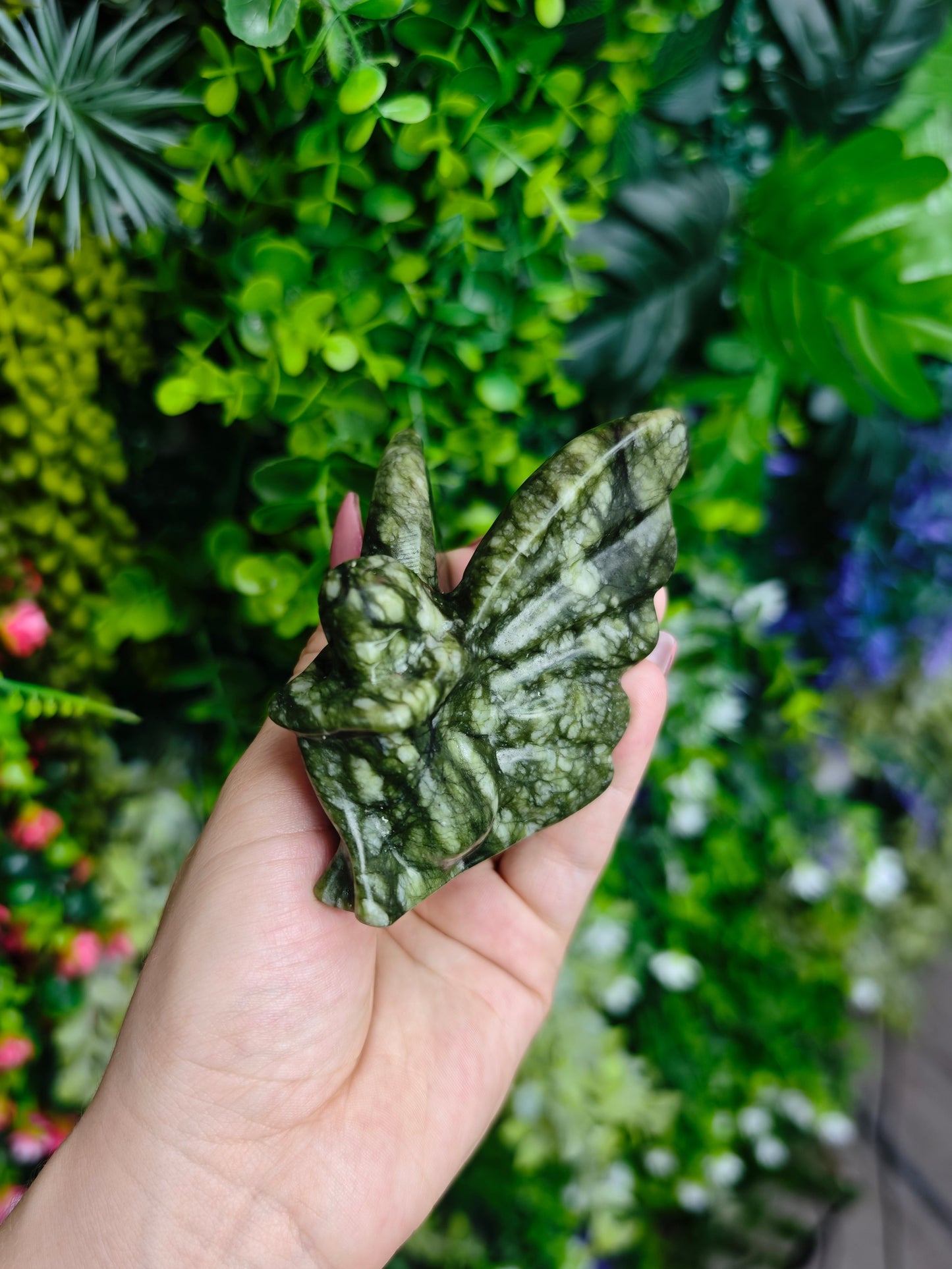 Green Jade Fairy Carving
