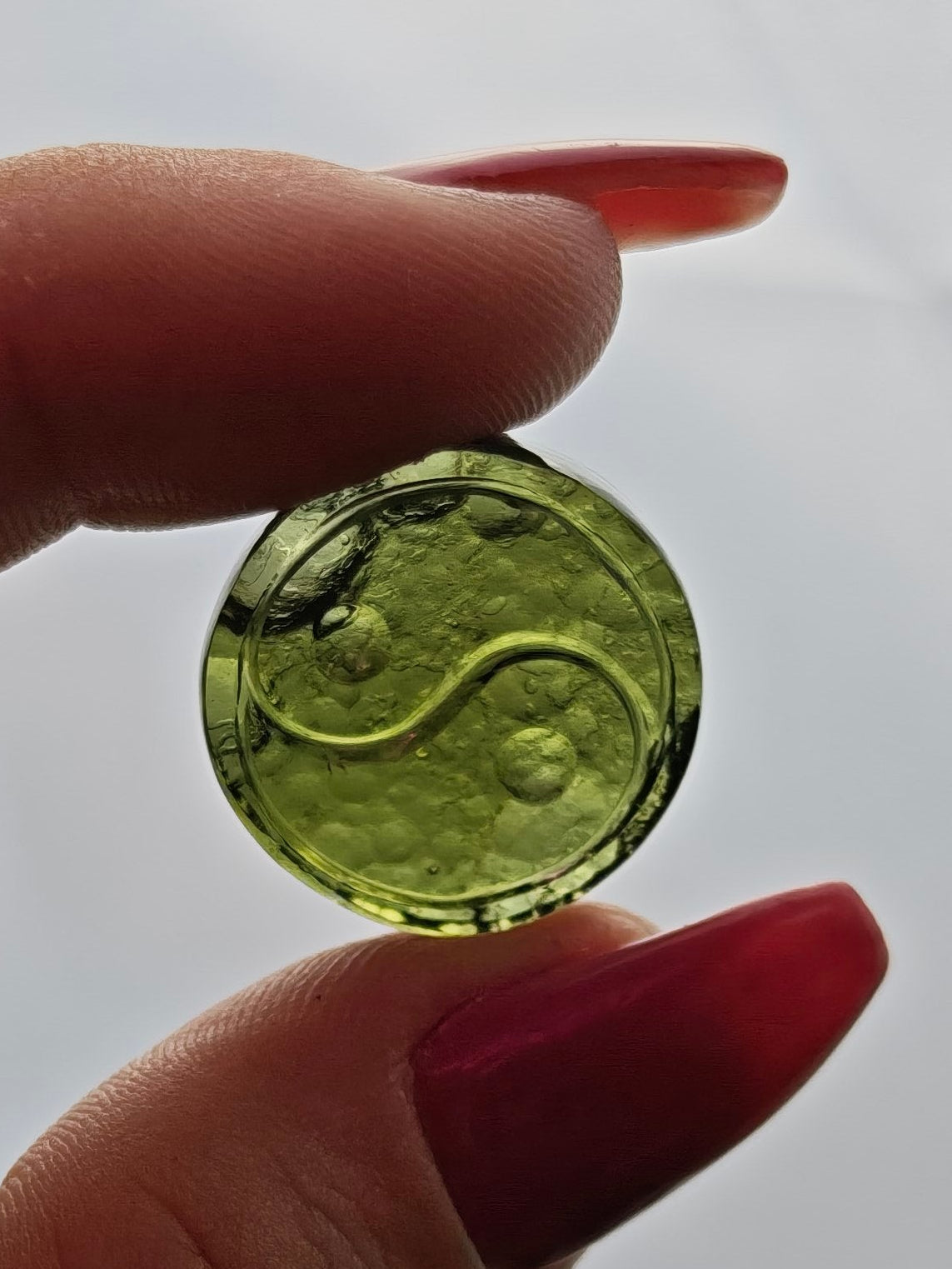 Yin & Yang Moldavite Carving
