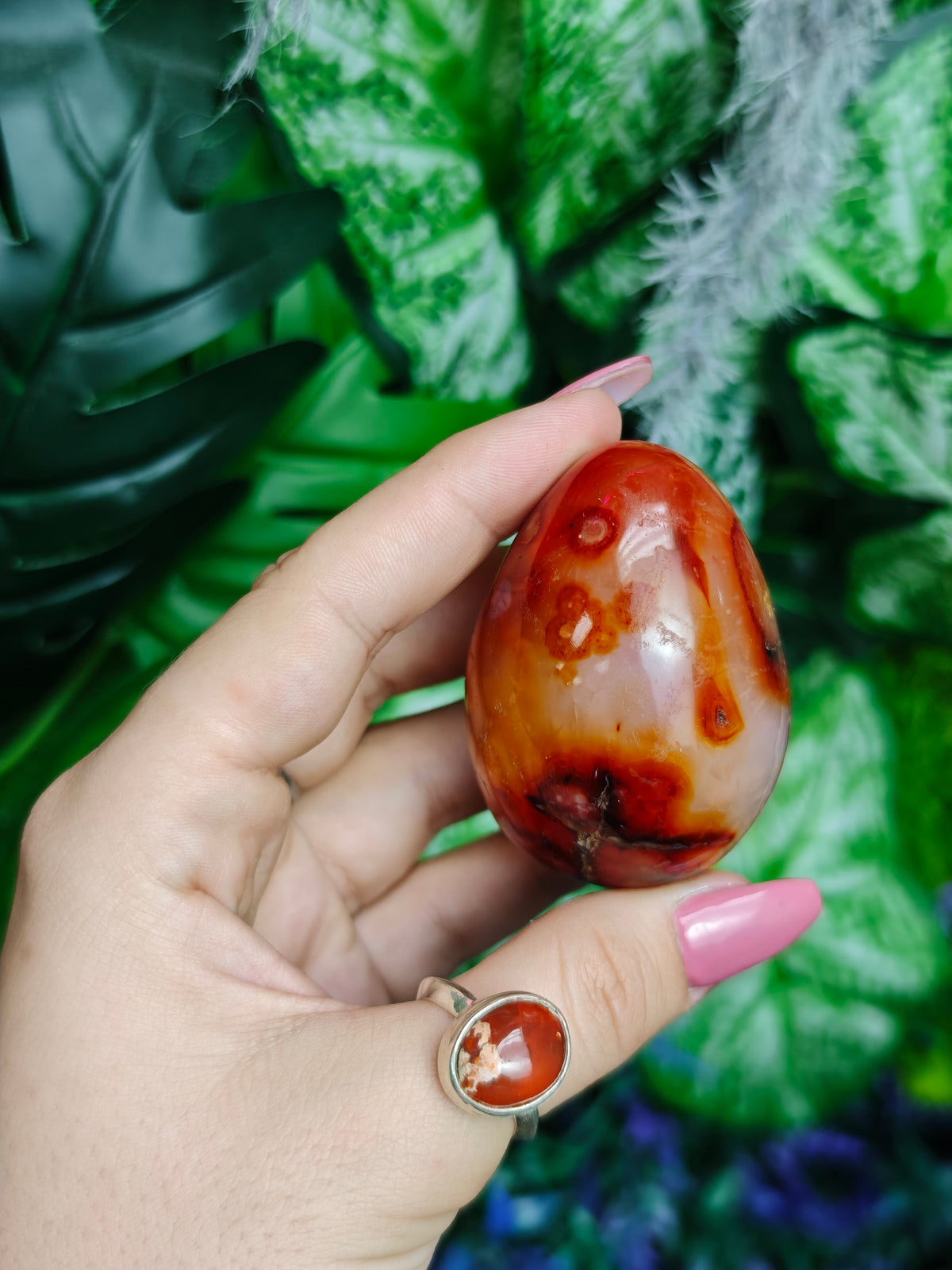 Carnelian & Orca Agate Egg