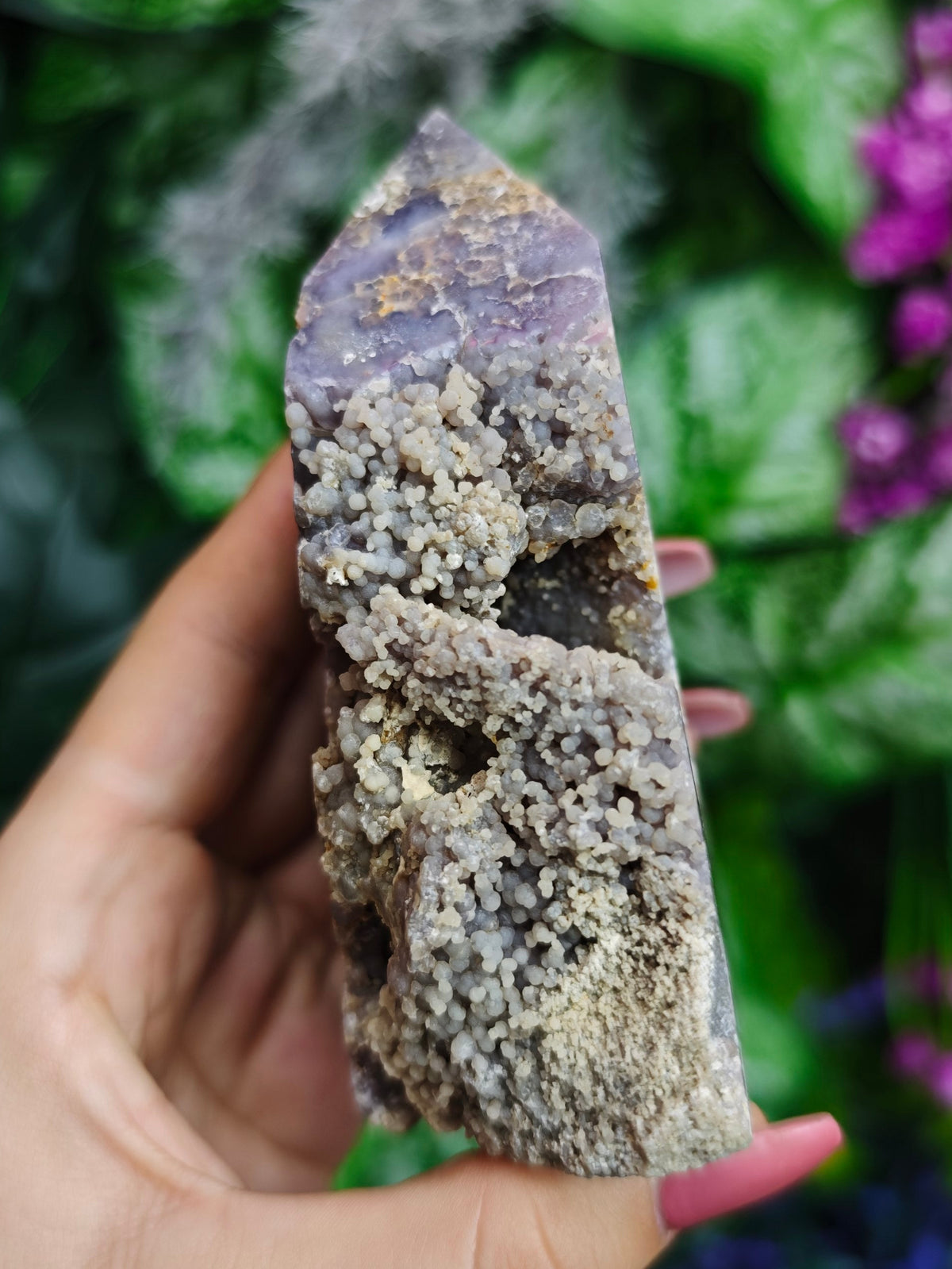 Grape Agate Half Raw Tower