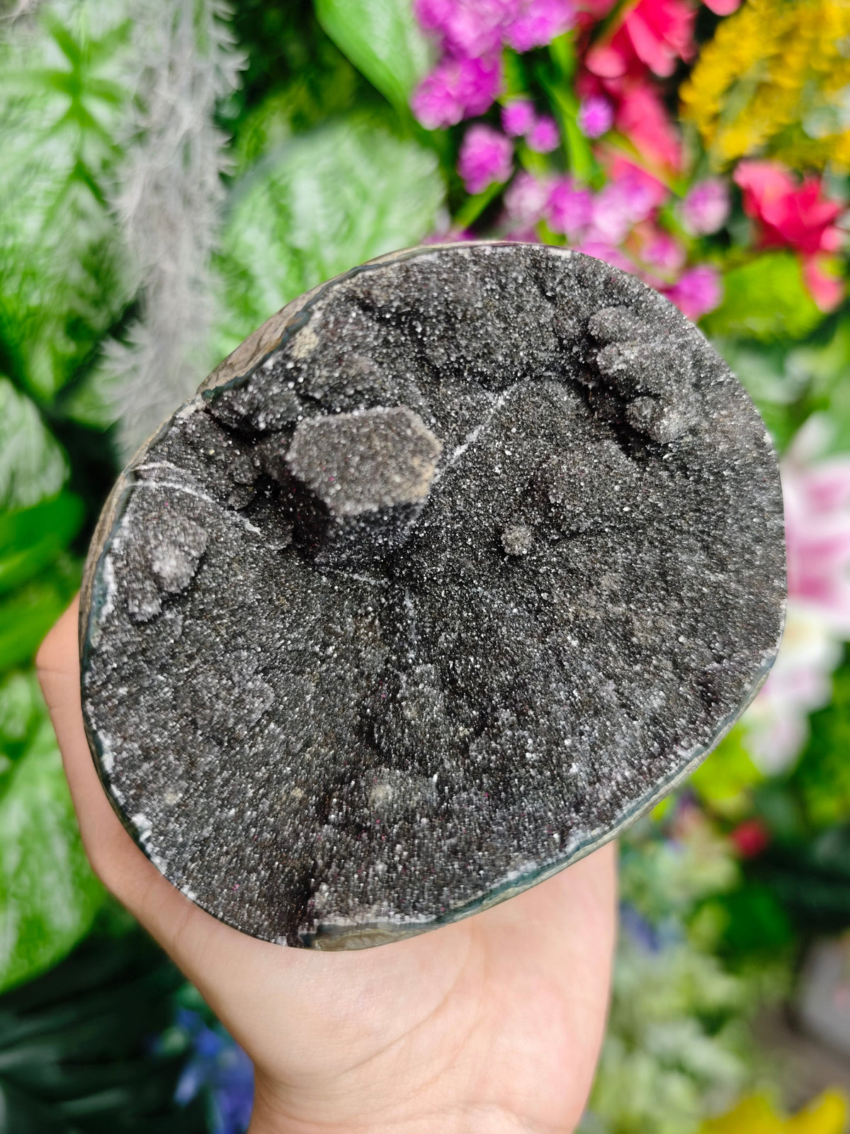 Unique Druzy Black Amethyst Specimen