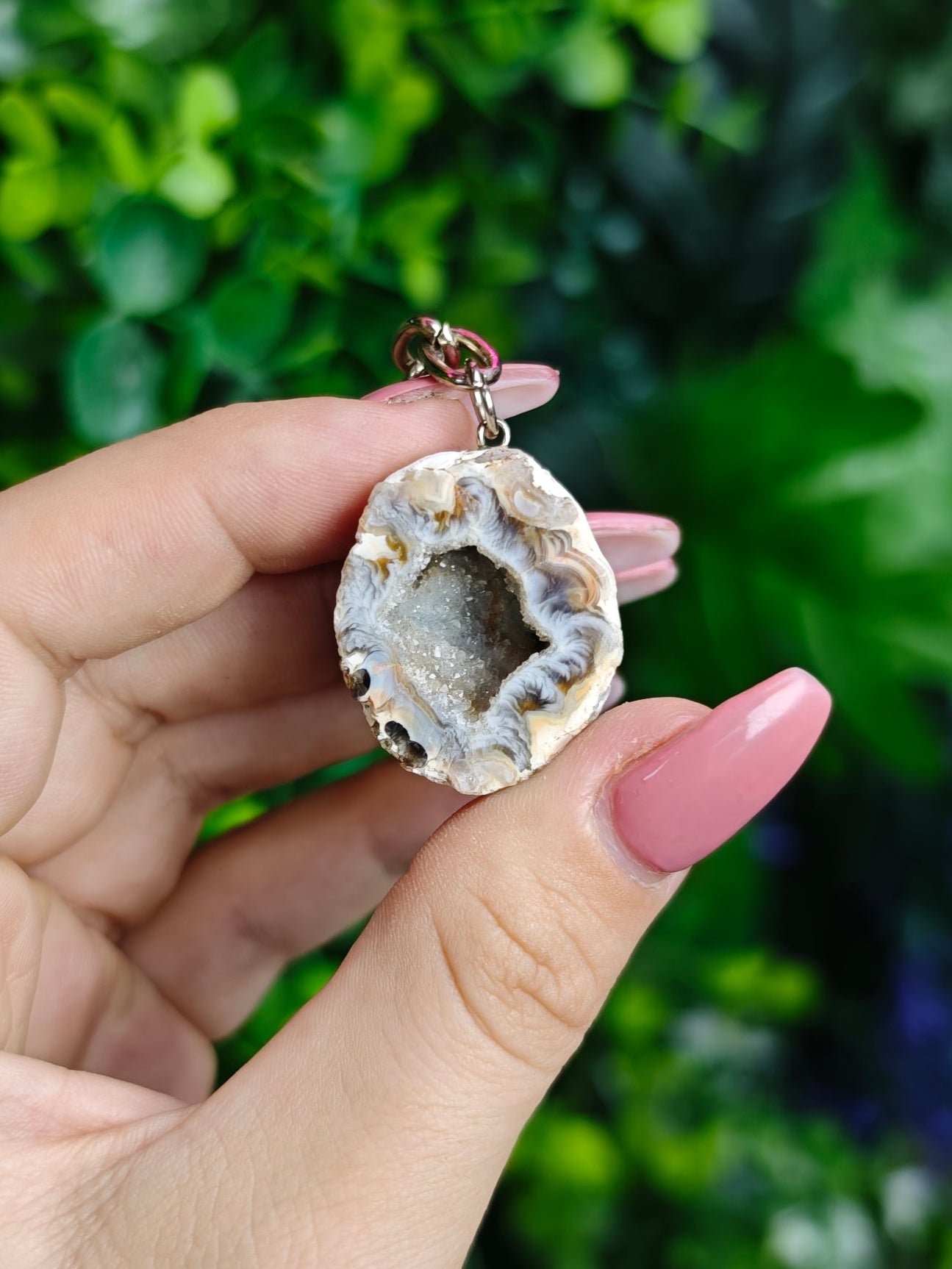 Agate Geode Keychain