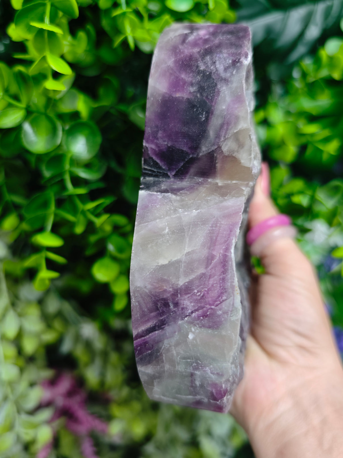 Fluorite Heart Half Raw Half Polished