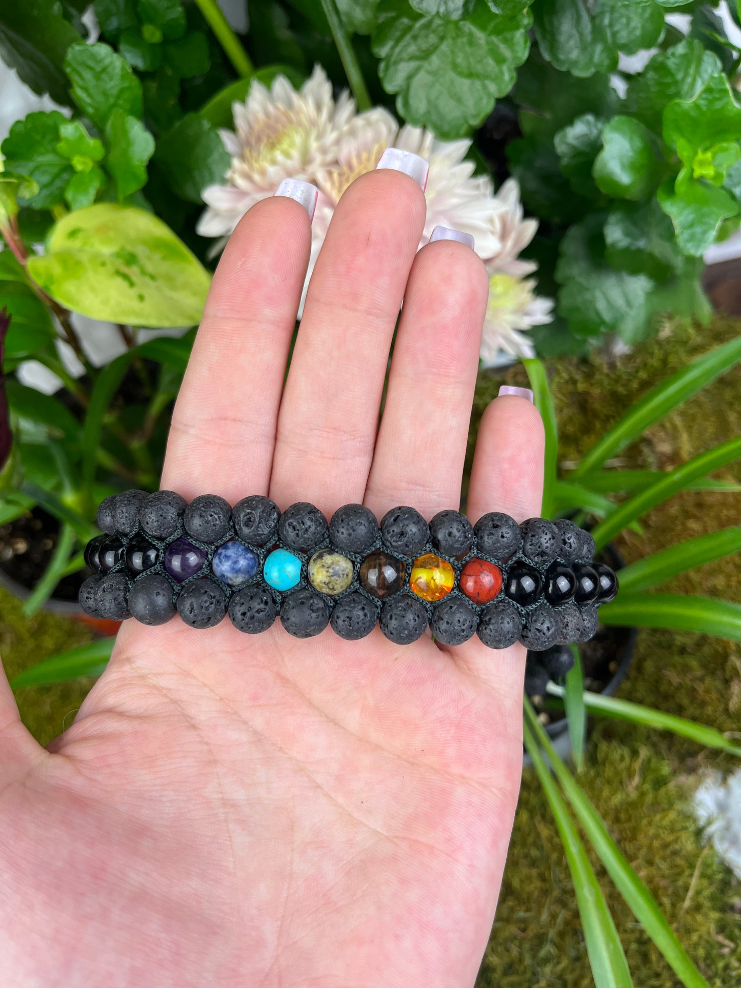 Chakra Lava Stone Bracelet